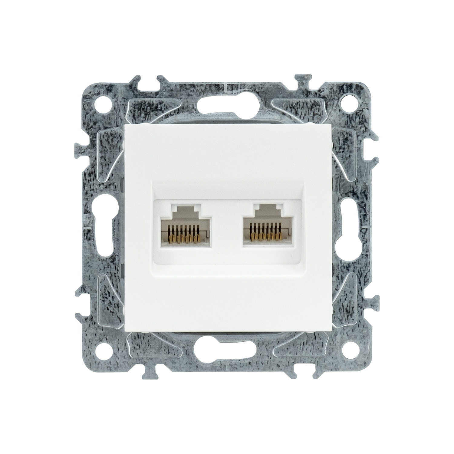 Doppel RJ45 Cat 6 UTP Dose – Weiß, Für Schnelle Netzwerkverbindungen & Einfache Installation